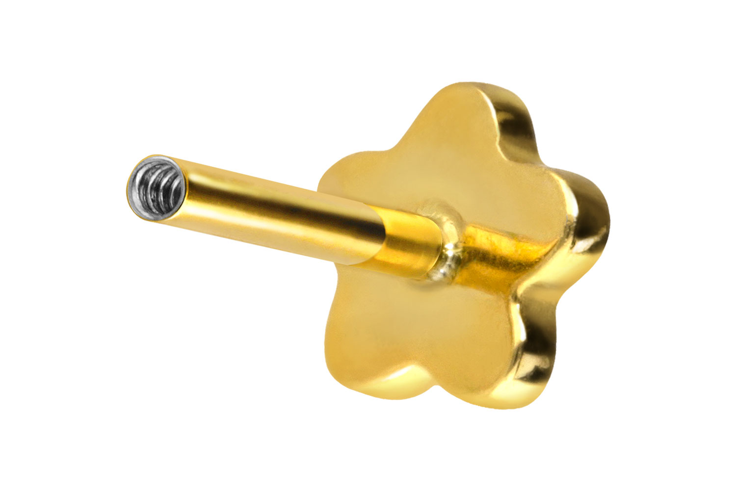 Titan Labret Piercing mit Innengewinde ohne Kugel BLUME